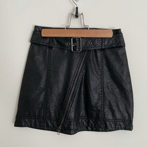 Free People leather mini skirt